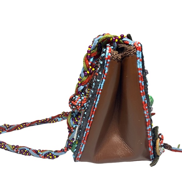 Mary Frances embellished beaded handbag with brown suede beaded strap - Picture 4 of 10